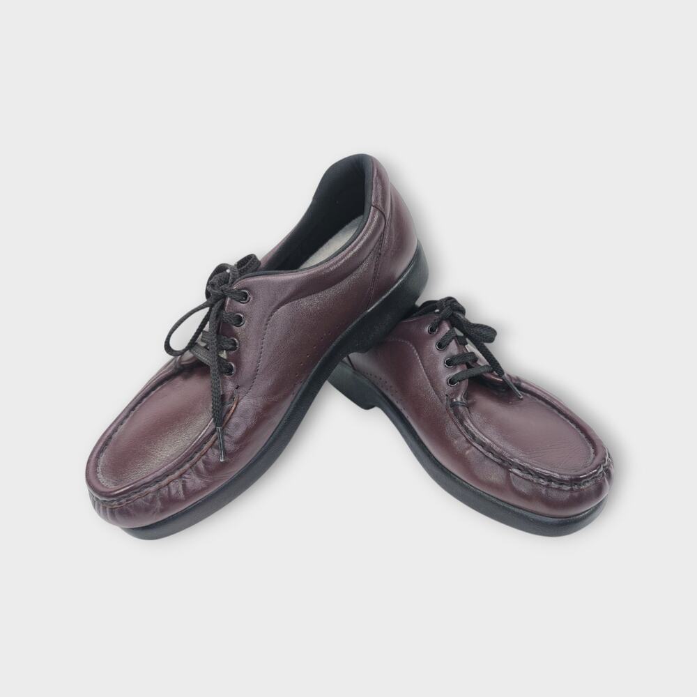 Womens SAS Tripad Comfort Take Time Lace Up Loafer Antique Wine Coloring Size 8